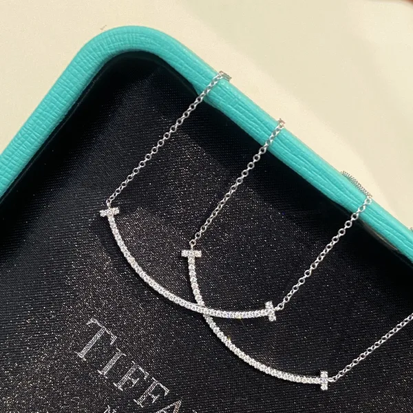 Tiffany & Co. T Smile Pavé-Effect Necklace Silver-Tone product view 2