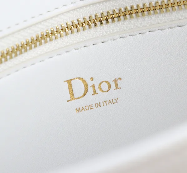 Medium Dior Médaillon Flap Bag — White product view 9