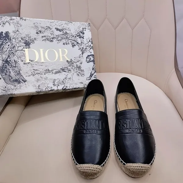 Dior Granville Espadrilles In Black Embossed Lambskin product view 8