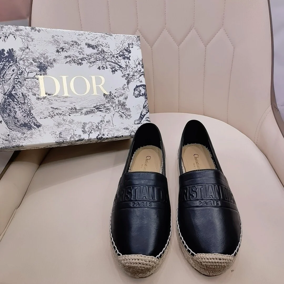 Dior Granville Espadrilles In Black Embossed Lambskin product view 8
