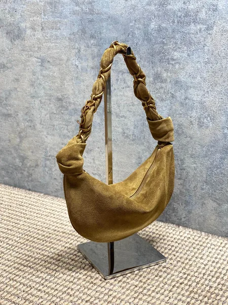 Saint Laurent Amalia Mini Hobo Bag — Olive Suede product view 2