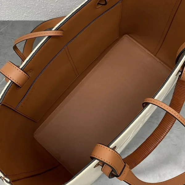 Loewe Anagram Small Tote In Jacquard and Calfskin product view 6