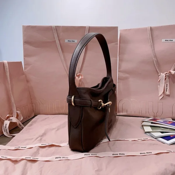 Miu Miu Aventure Small Shoulder Bag in Briarwood Nappa Leather product view 4