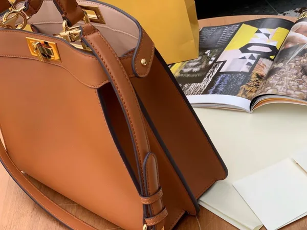 Fendi Peekaboo ISeeU Medium Bag In Brown Calfskin product view 5