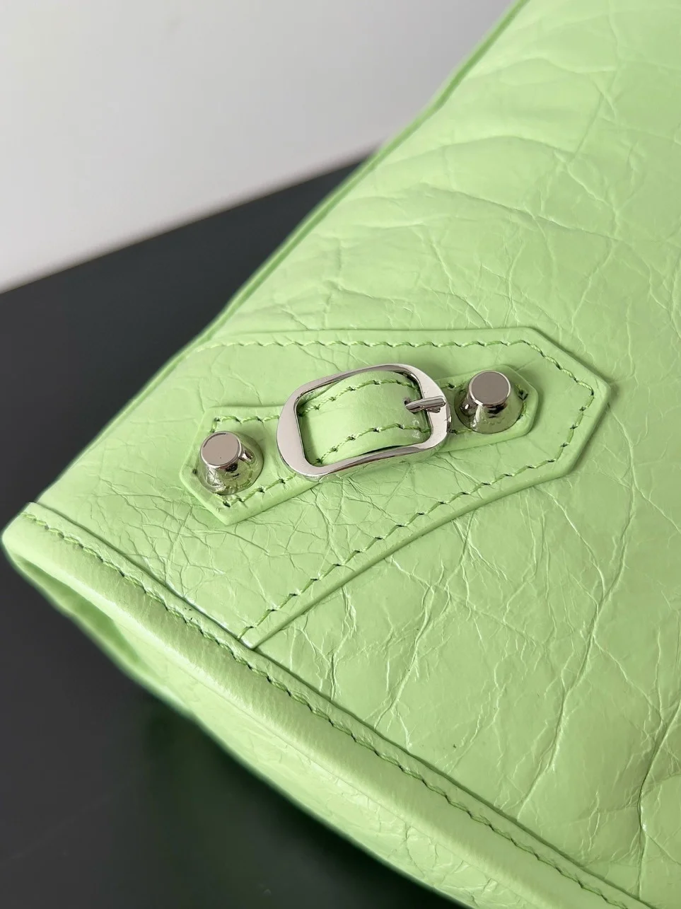 Balenciaga Le City Small Bag in Green Arena Lambskin product view 8