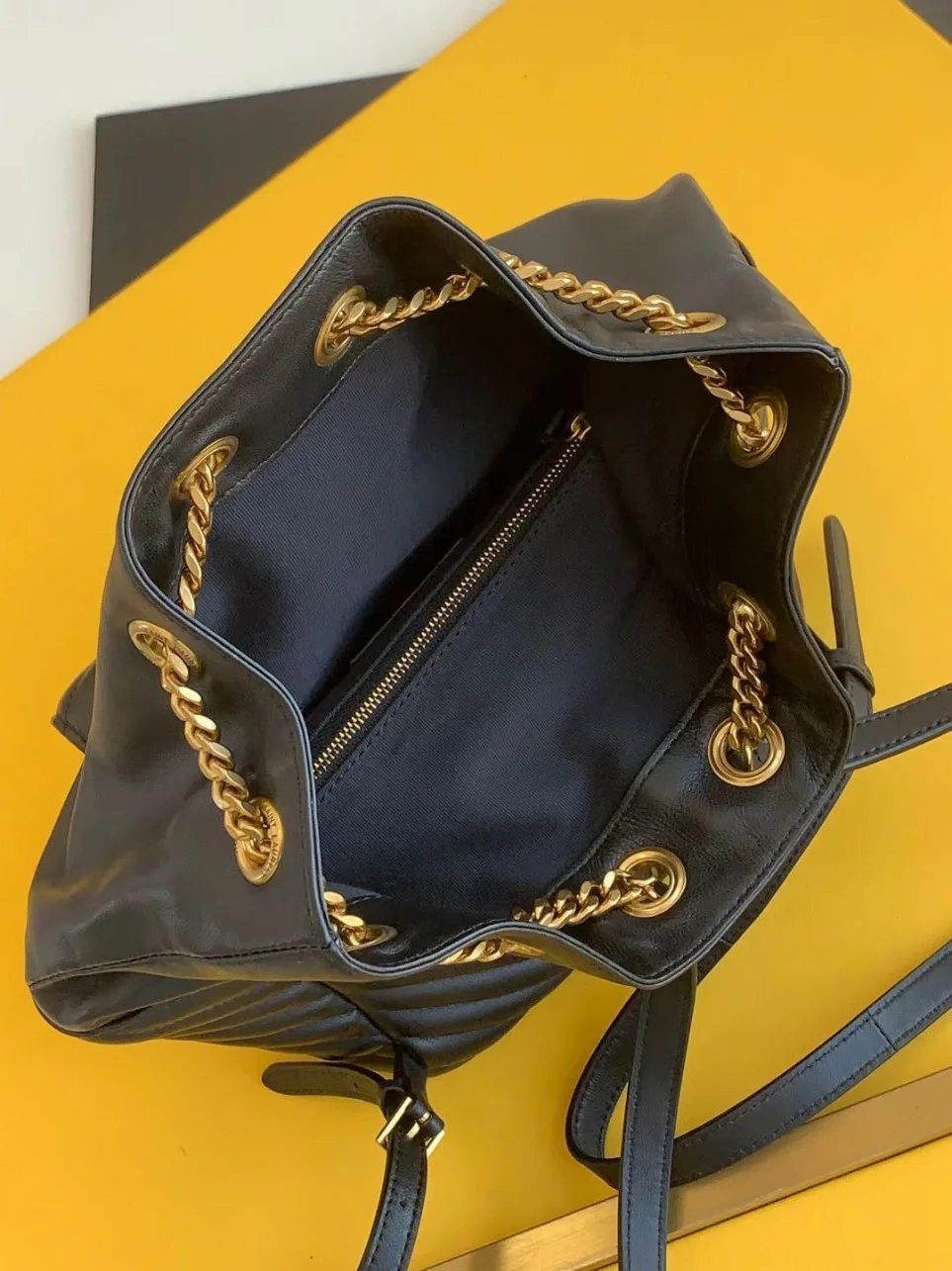 Saint Laurent Joe Backpack In Black Quilted Lambskin product view 8