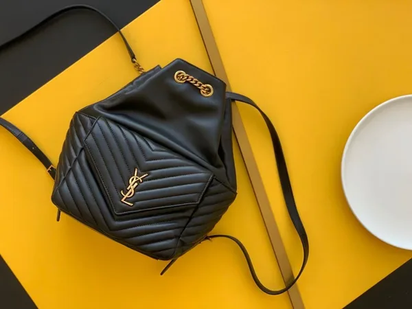 Saint Laurent Joe Backpack In Black Quilted Lambskin product view 5