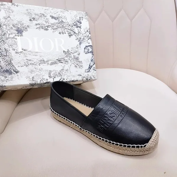 Dior Granville Espadrilles In Black Embossed Lambskin product view 4
