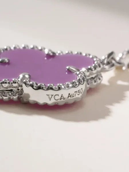 Van Cleef & Arpels Alhambra Purple Clover and Silver-Tone Knot Bracelet product view 9