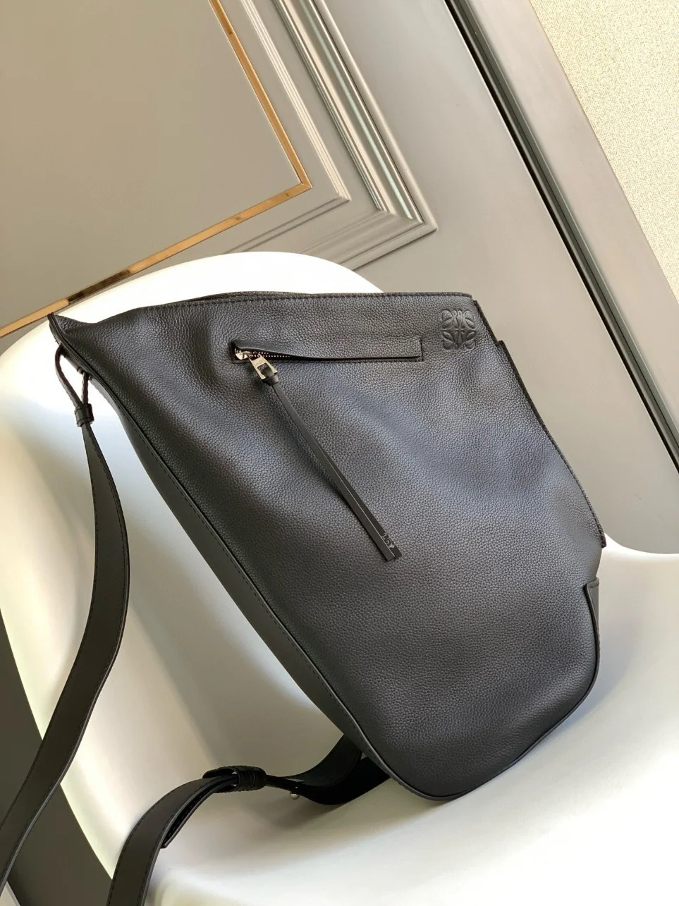 Loewe Anton Sling Bag in Black Grained Calfskin product view 9