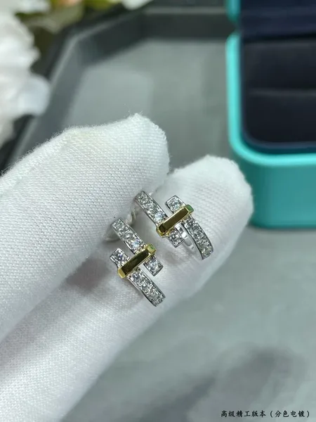 Tiffany & Co. Edge Two-Tone Hoop Earrings Two-Tone product photo