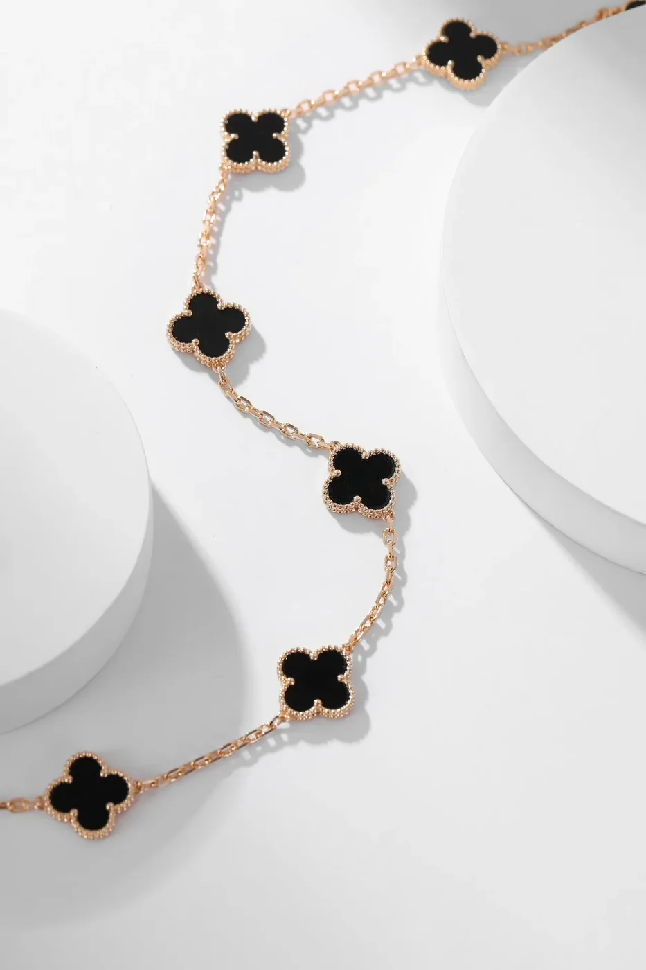 Van Cleef & Arpels Alhambra Black Ten-Motif Gold-Tone Necklace product view 7