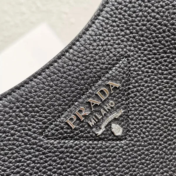 Prada Hobo Bag in Black Grained Leather product view 6
