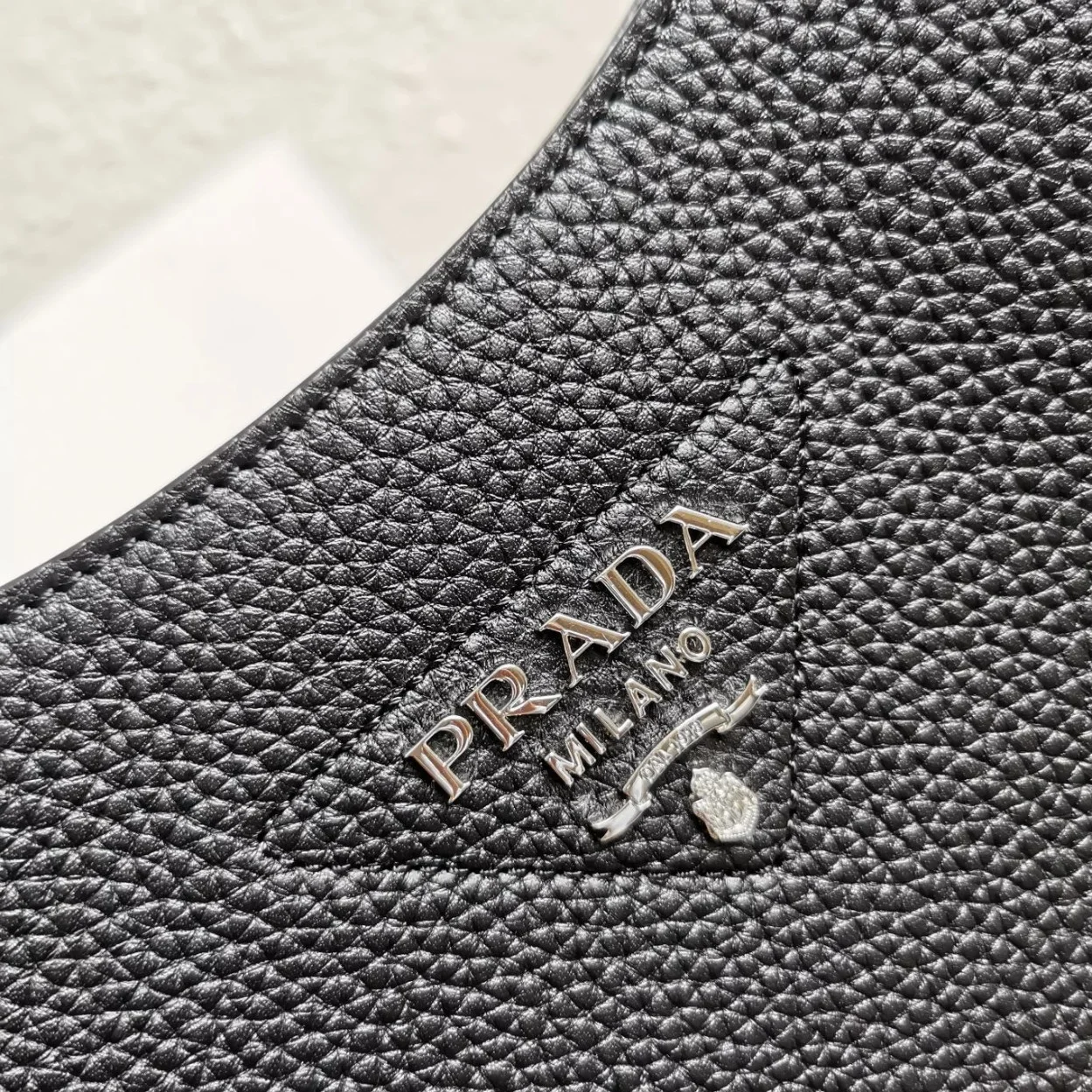 Prada Hobo Bag in Black Grained Leather product view 6