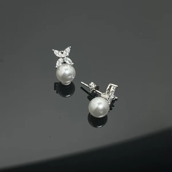 Tiffany & Co. Victoria Flower Pearl-Effect Earrings Silver-Tone product view 2