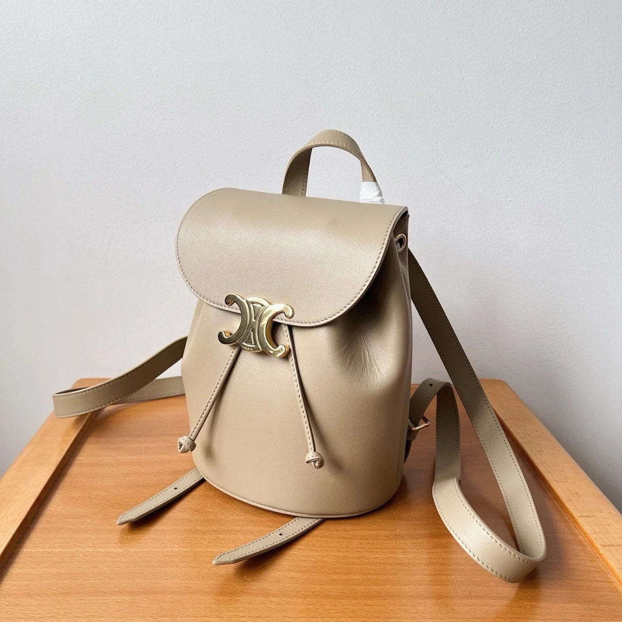 Celine Bonnie Backpack in Nude Calfskin product view 9