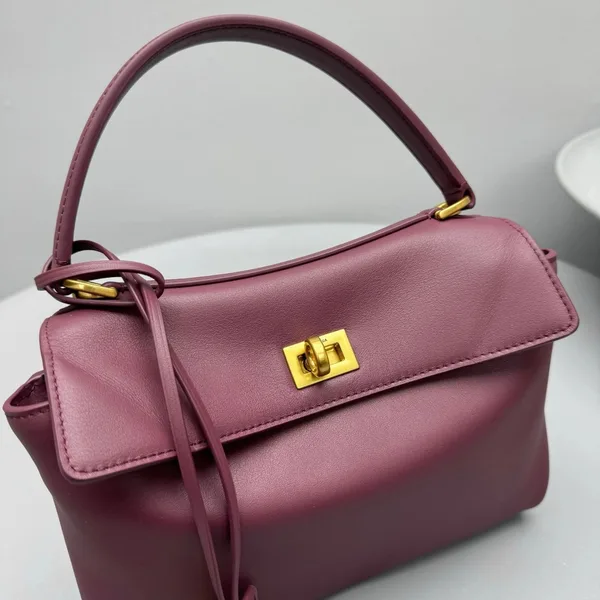 Balenciaga Rodeo Mini Bag in Burgundy Calfskin product view 8
