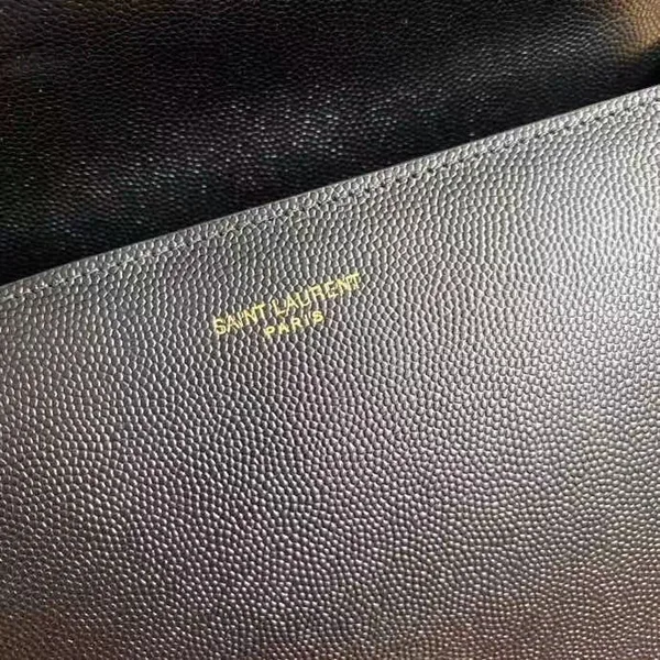Saint Laurent Cassandra Medium Bag In Black Grained Leather product view 6