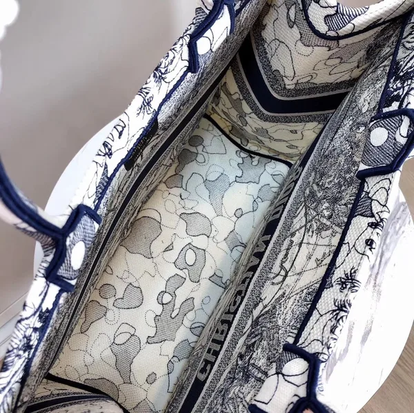 Dior Large Book Tote Bag In Around The World Embroidered Canvas product view 8