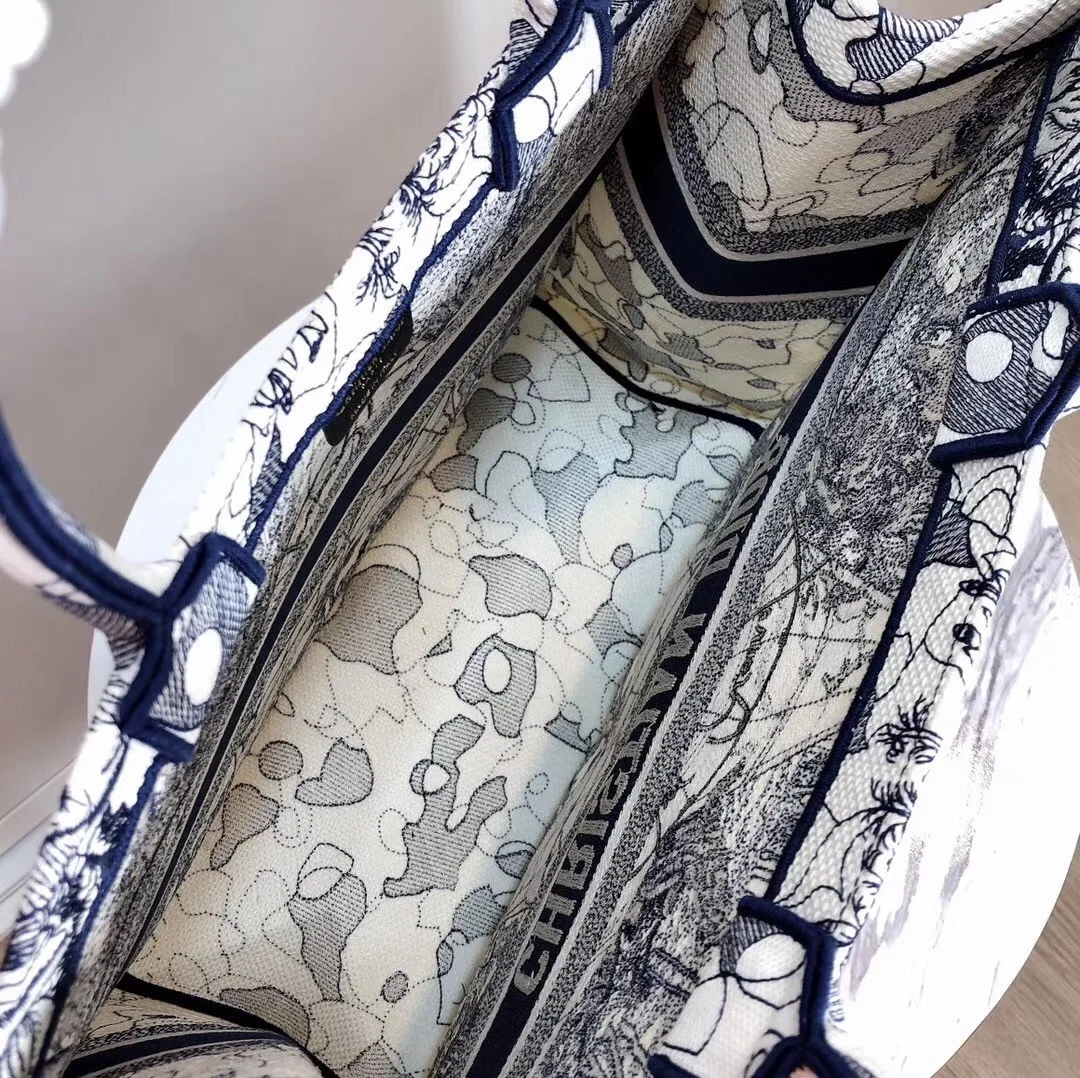 Dior Large Book Tote Bag In Around The World Embroidered Canvas product view 8