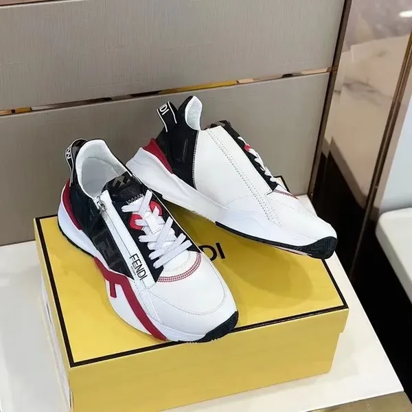 Fendi Flow Low-Top Sneakers — Black, White and Red product view 7