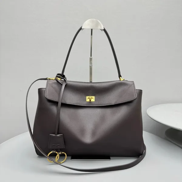 Balenciaga Rodeo Medium Bag in Chocolate Calfskin product view 4