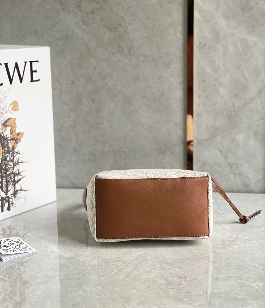 Loewe Cubi Medium Bag in Ecru Anagram Jacquard product view 6