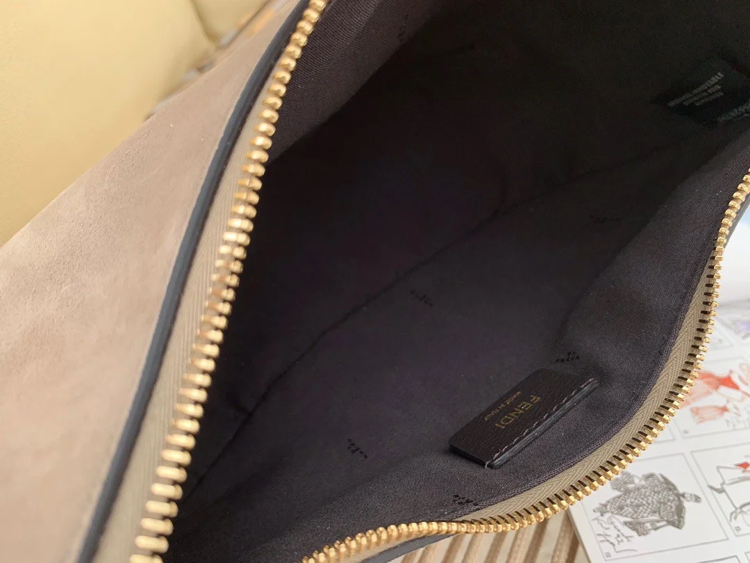 Fendi Fendigraphy Small Hobo Bag In Beige Suede Leather product view 4
