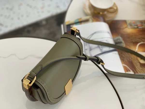 Fendi Moonlight Saddle Bag In Green Calfskin product view 8