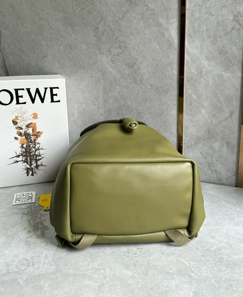 Loewe Flamenco Backpack in Olive Supple Calfskin product view 9