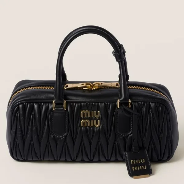 Miu Miu Arcadie Large Bag in Black Matelasse Leather product photo