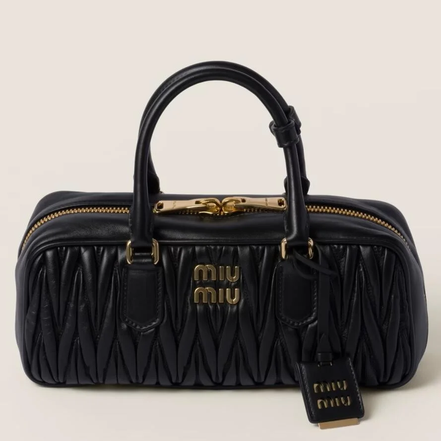 Miu Miu Arcadie Large Bag in Black Matelasse Leather product view 1
