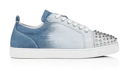 Christian Louboutin Louis Junior Spikes Sneakers White and Blue product photo