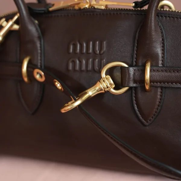 Miu Miu Aventure Medium Top-handle Bag in Briarwood Nappa Leather product view 11