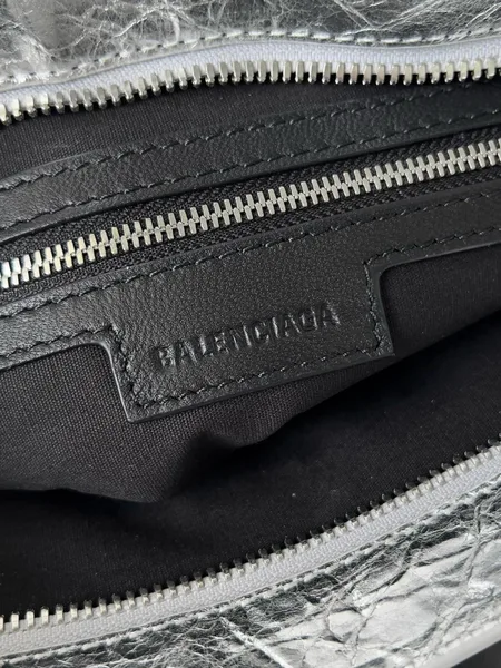 Balenciaga Le City Small Bag in Silver Metallic Lambskin product view 7