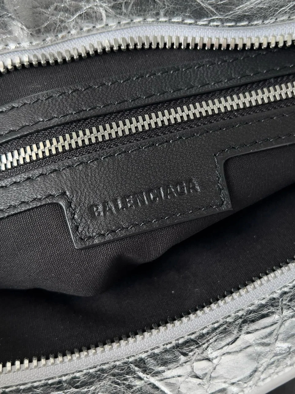 Balenciaga Le City Small Bag in Silver Metallic Lambskin product view 7