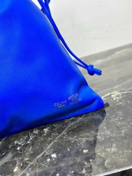 Celine Small Crystal Pouch In Lambskin — Blue product view 4