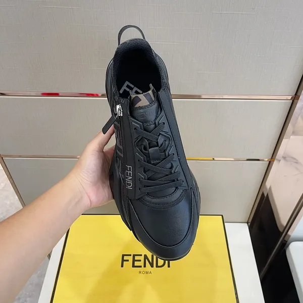 Fendi Flow Low-Top Sneakers in Black FF product view 4