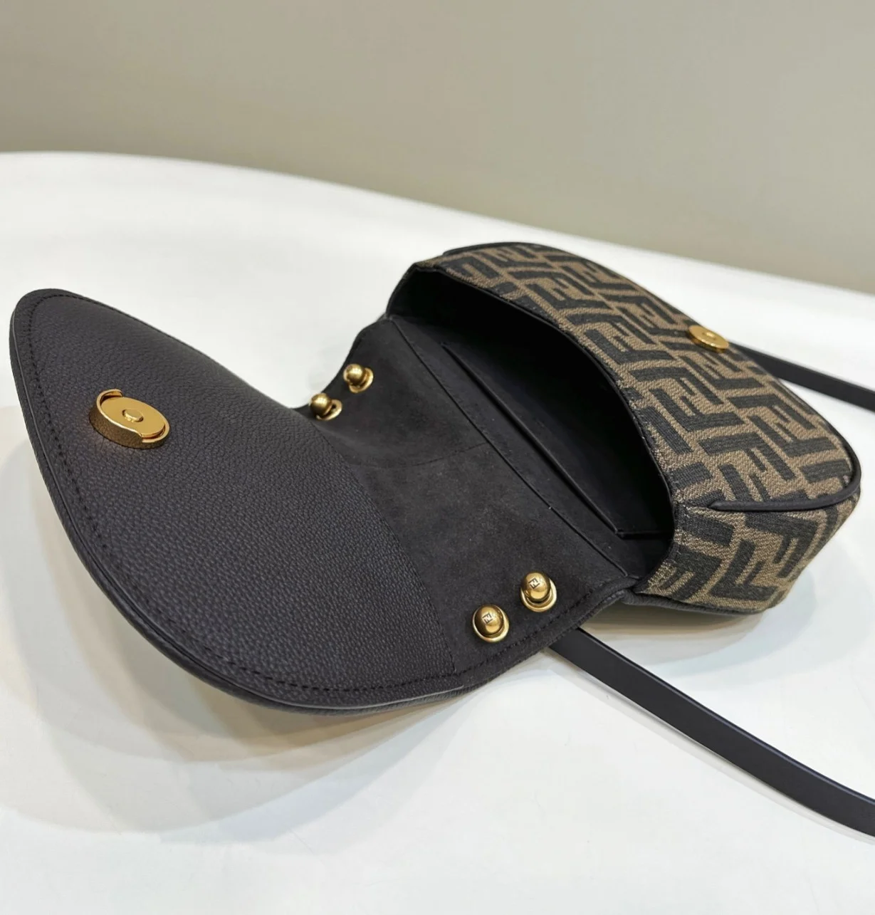 Fendi C’mon Small Bag in FF Jacquard Fabric product view 8
