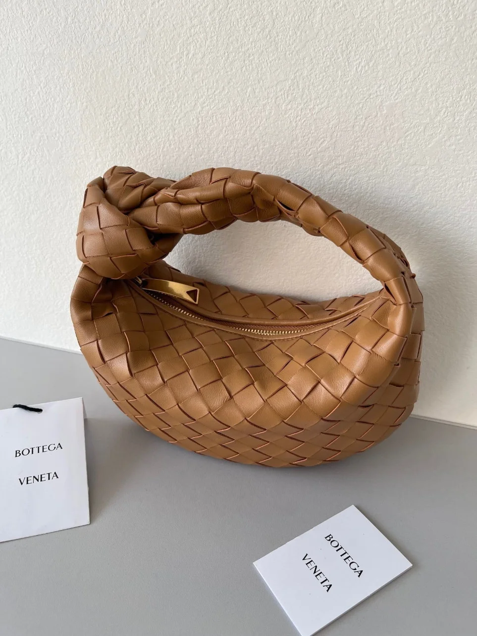 Bottega Veneta BV Jodie Mini Bag In Caramel Intrecciato Lambskin product view 4