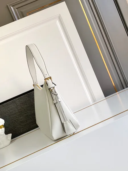 Prada Aimee Large Shoulder Bag in White Leather product view 8