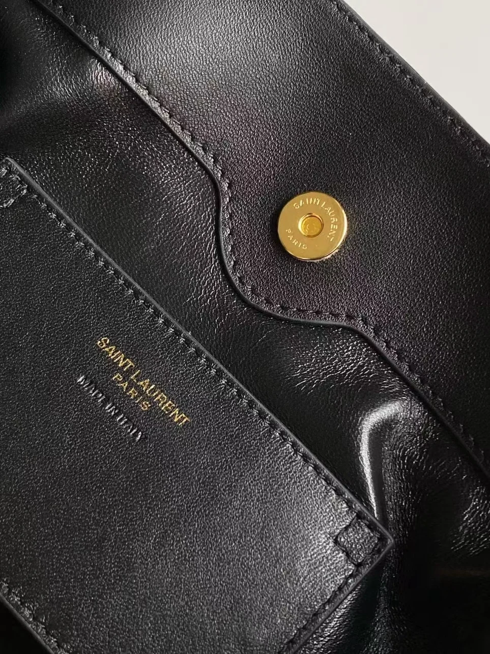 Saint Laurent Jamie Shoulder Pouch in Black Lambskin product view 8