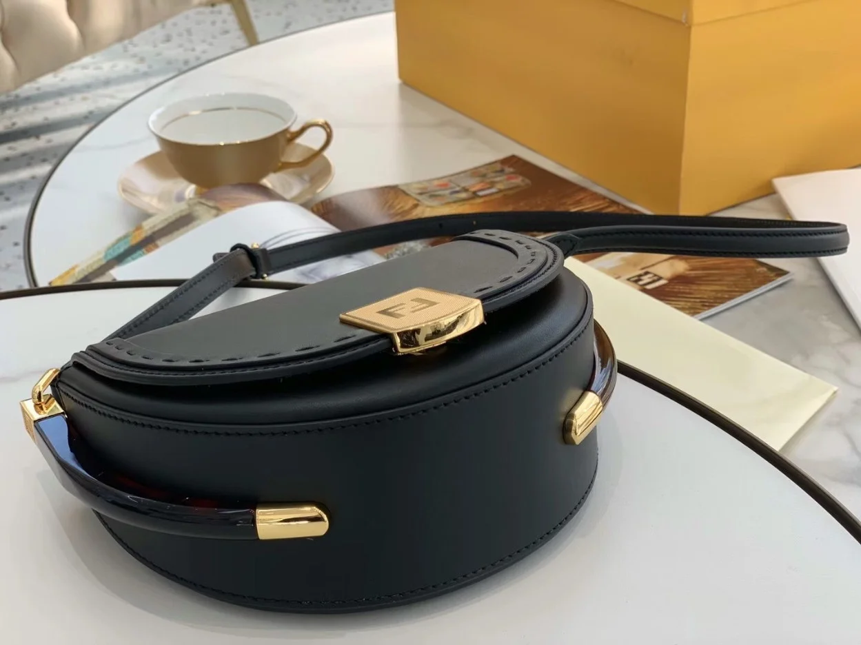Fendi Moonlight Saddle Bag In Black Calfskin product view 4