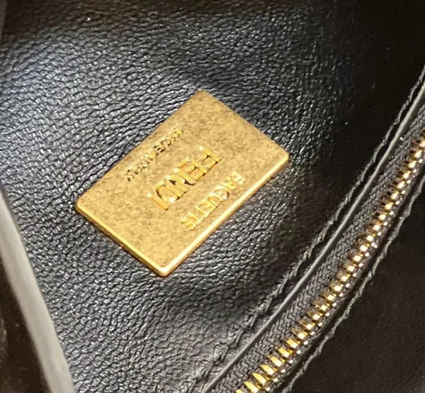 Fendi Baguette Chain Midi Bag In Black Nappa Leather product view 8