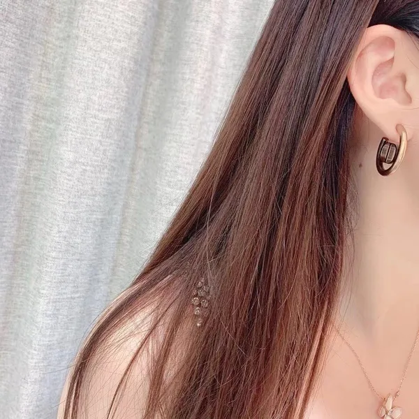 Dior 30 Montaigne Hoop Earrings In Antique Gold-Finish Metal product view 7