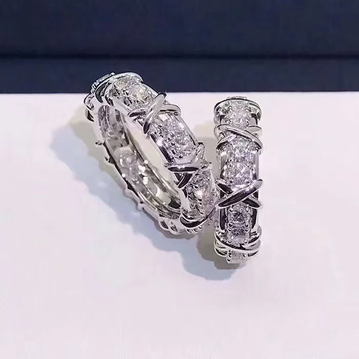 Tiffany & Co. Edge Cross Pavé-Effect Ring Silver-Tone product view 2