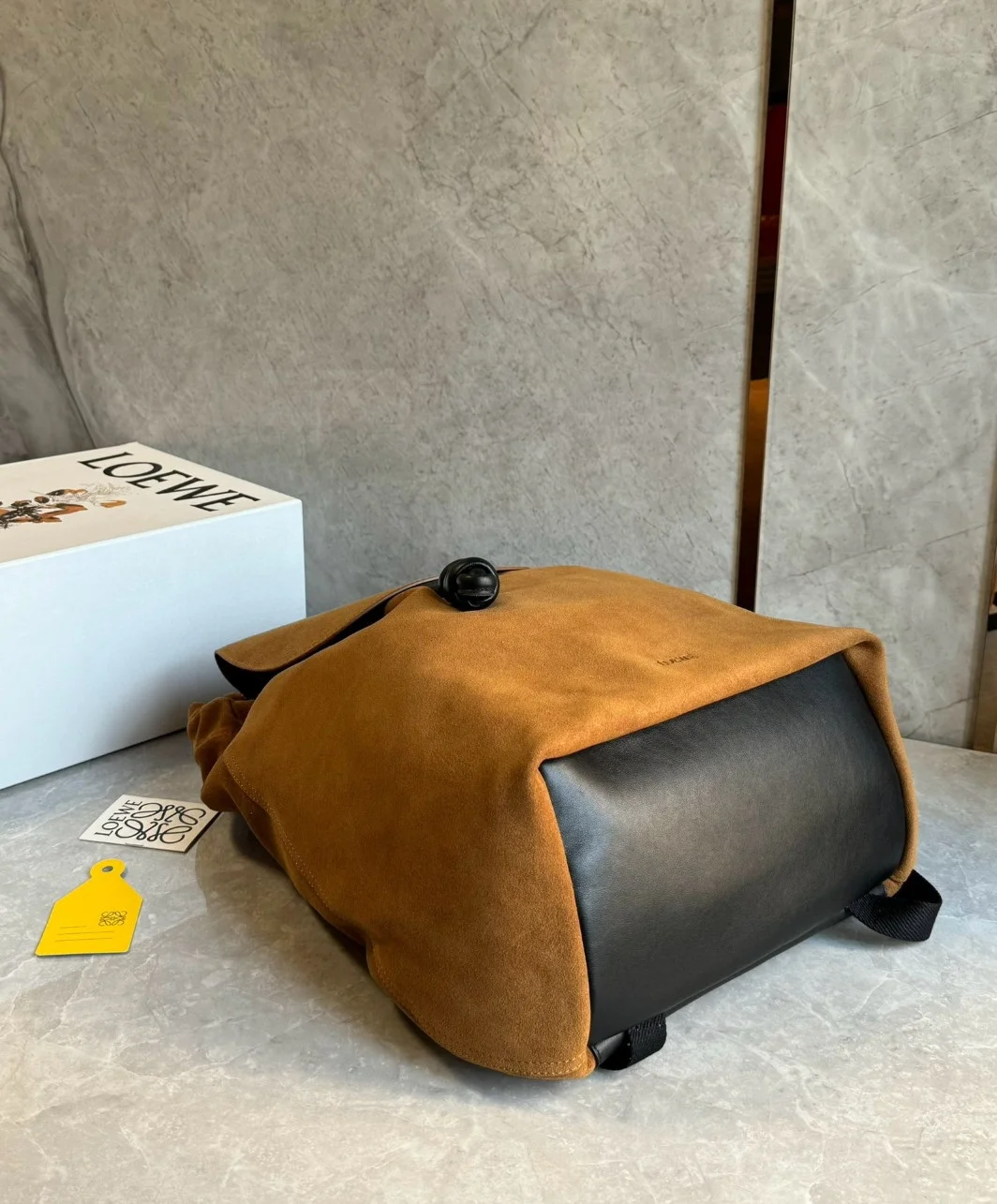 Loewe Flamenco Backpack in Brown Suede Calfskin product view 2