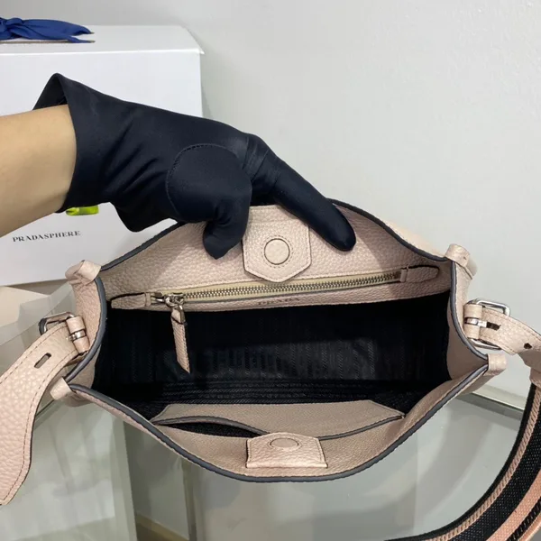 Prada Hobo Bag in Sand Grained Leather product view 7