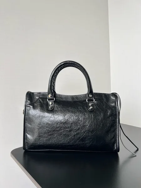 Balenciaga Le City Small Bag in Black Arena Lambskin product view 4