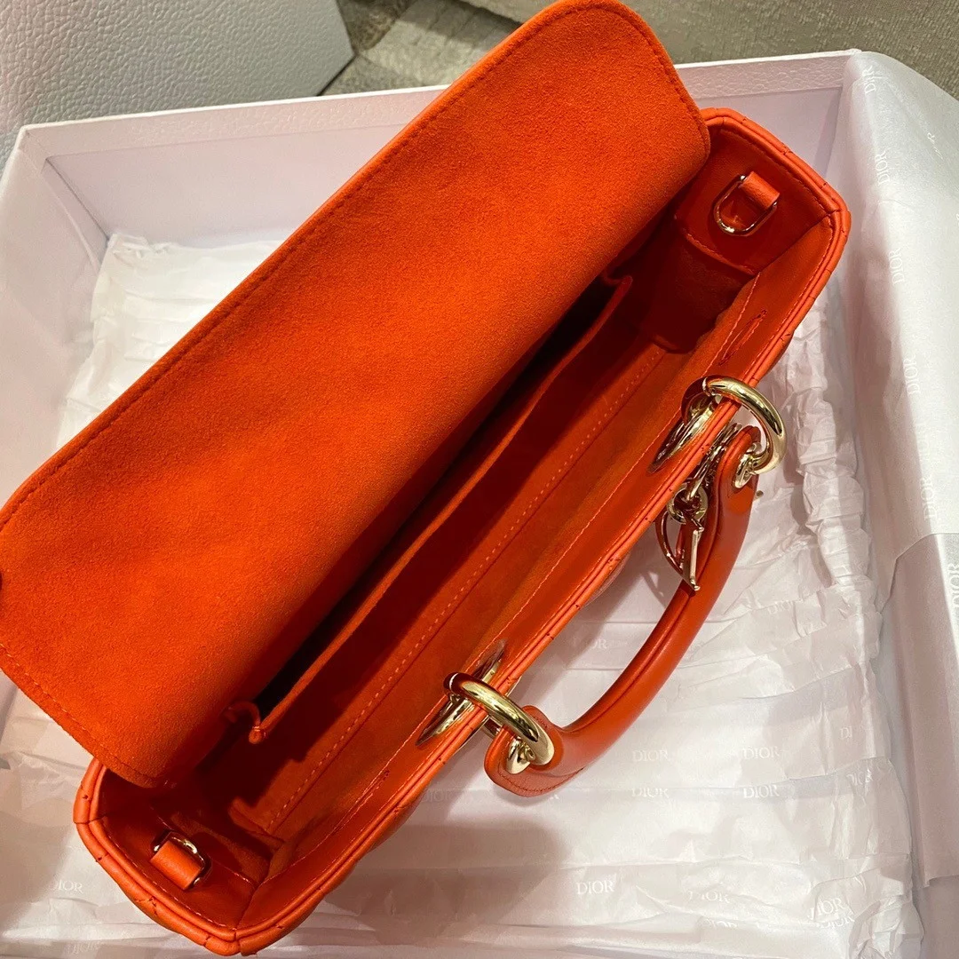 Dior Lady D-Joy Medium Bag In Red Cannage Lambskin product view 10